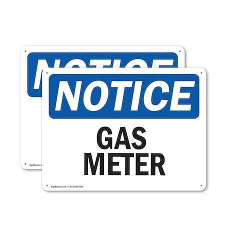 Signmission Gas Meter, 24 in W x Rectangle, Aluminum OS-2PACK-NS-A-1824-L-13014